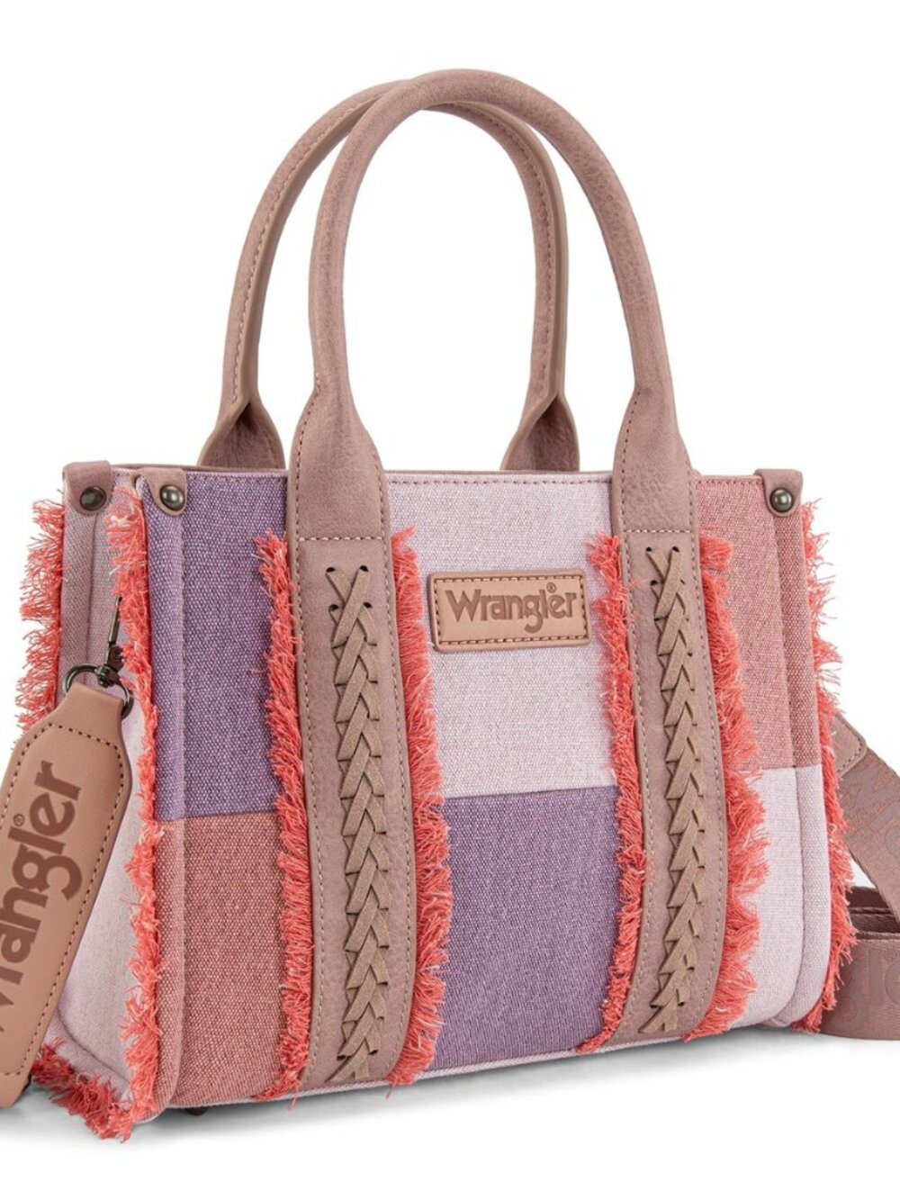 Wrangler Tote Bag for Women Canvas Woven Top Handle Handbags with Guitar Strap